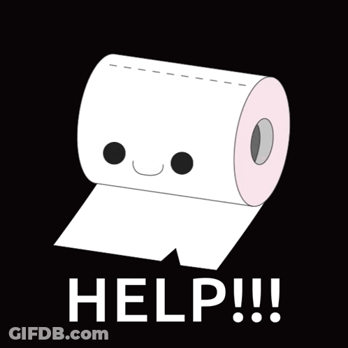 Toilet Paper Smiling Saying Help GIF