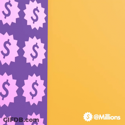 Toilet Paper With Pink Dollar Signs On Yellow GIF