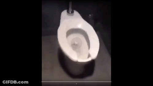 Toilet With Red Arrow Pointing Down GIF