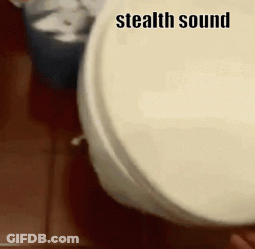 Toilet With Stealth Sound Written GIF