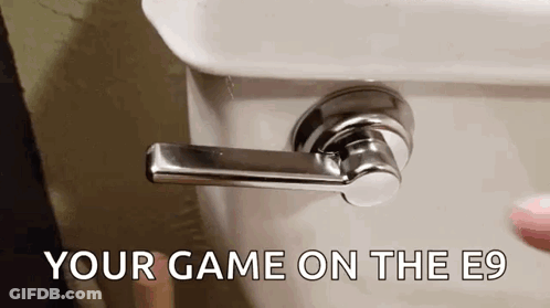 Toilet With Your Game On The E9 GIF