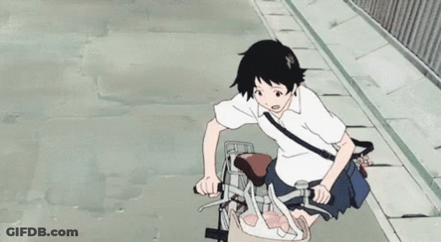 Toki Wo Kakeru Shoujo Makoto Konno Riding Bike GIF