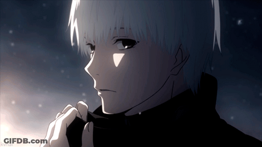 Tokyo Ghoul Kaneki Smiling Reaction GIF