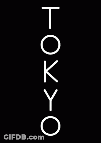 Tokyo In Chinese On Black Background GIF