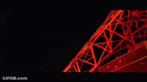 Tokyo Tower Lit Red Blue White Lights Night GIF