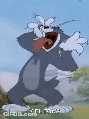 Tom And Jerry Are Standing Next To Each Other With Their Mouths Open And Screaming . GIF