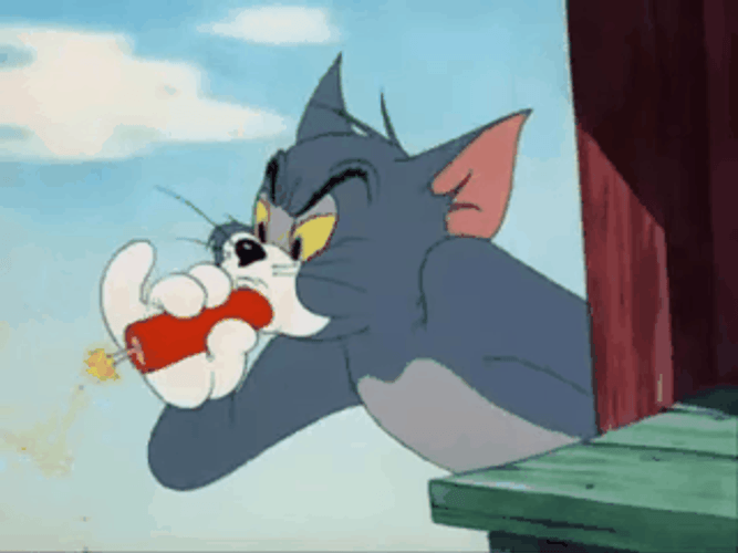 Tom And Jerry Blowing Dynamite Fail GIF