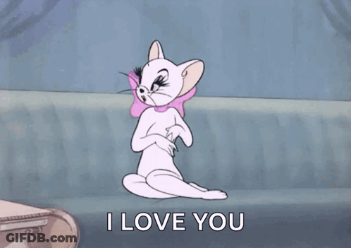 Tom And Jerry Cartoon Cat Saying I Love You GIF