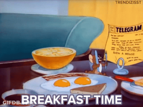 Tom And Jerry Eating Breakfast Time GIF