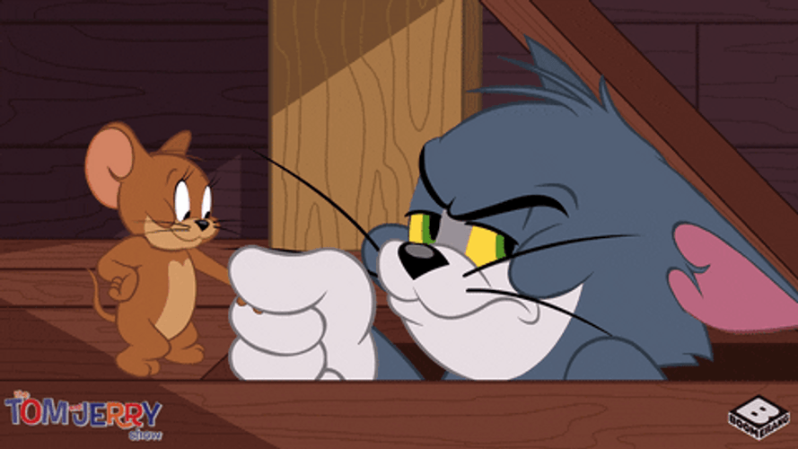 Tom And Jerry Handshake Evil Smirk GIF