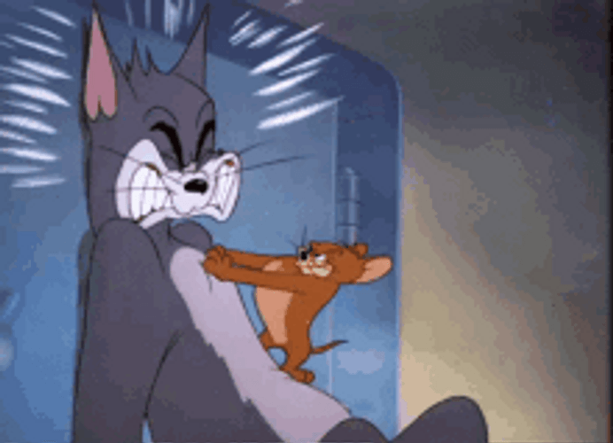 Tom And Jerry Head Bang Wall GIF