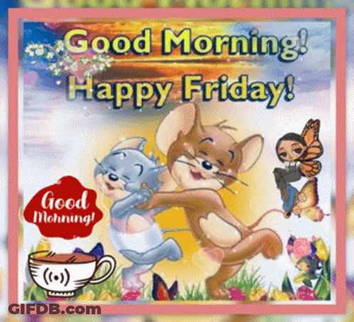 Tom And Jerry Hugging Good Morning Happy Friday GIF