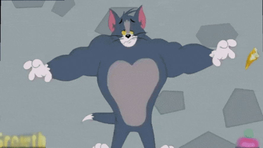 Tom And Jerry Hunk Body Shrunk Deflating GIF