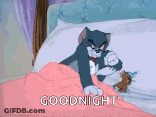 Tom And Jerry In Bed Saying Goodnight GIF
