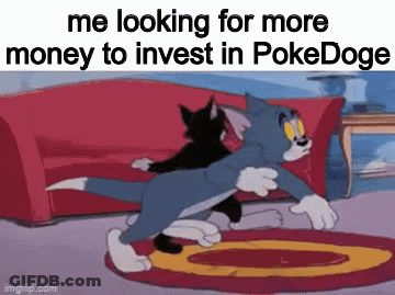 Tom And Jerry Looking For Money To Invest In Pokedoge GIF