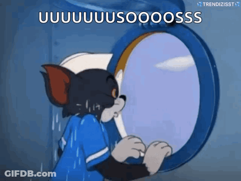 Tom And Jerry Looking Out Window GIF