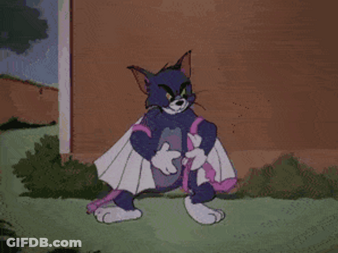 Tom And Jerry Pink Cape Flying Fail GIF