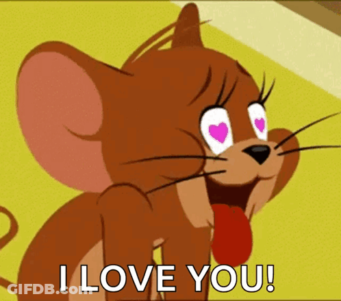 Tom And Jerry's Jerry Smiling I Love You GIF