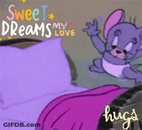 Tom And Jerry Saying Sweet Dreams My Love And Hugs GIF