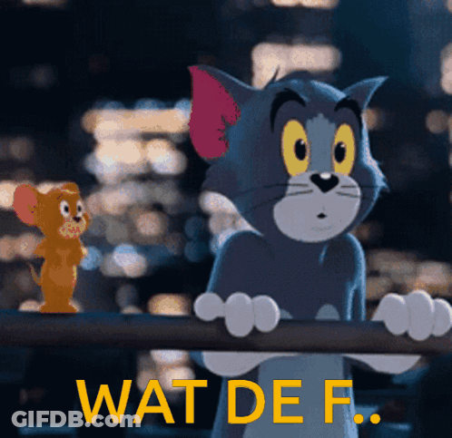 Tom And Jerry Saying Wat De F GIF
