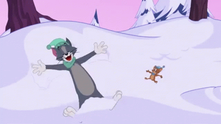 Tom And Jerry Snow Angel GIF