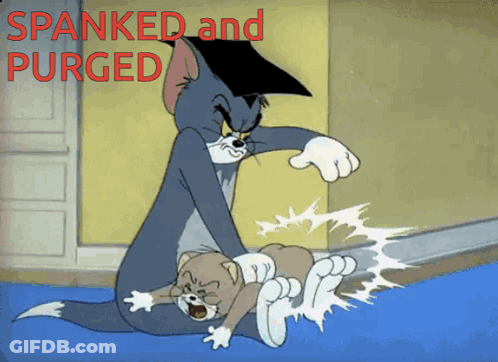 Tom And Jerry Spanked And Purged GIF
