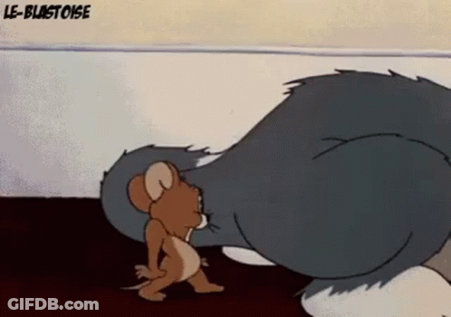 Tom And Jerry Standing Next To Each Other GIF
