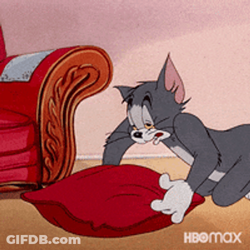 Tom And Jerry Tired Cat Slump Sleeping GIF