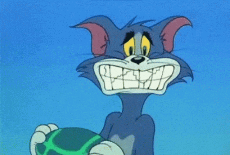 Tom British Teeth Collapse GIF