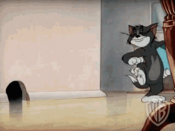 Tom Cat Laughing While Reading GIF