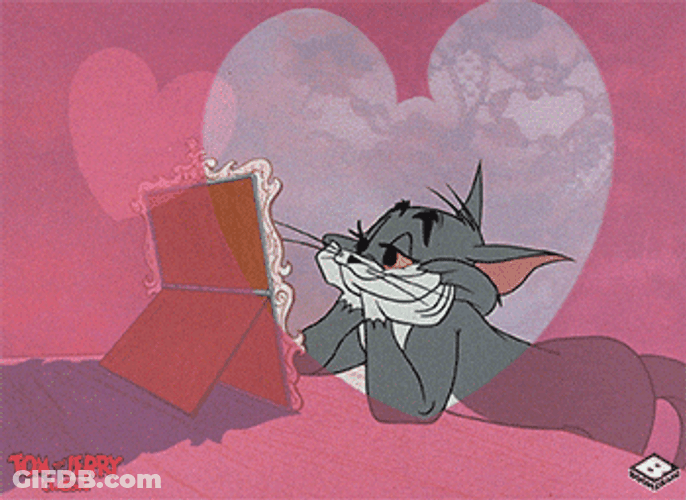 Tom Cat Looking At Picture GIF