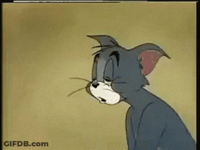 Tom Cat Opening His Eyes With Tape GIF