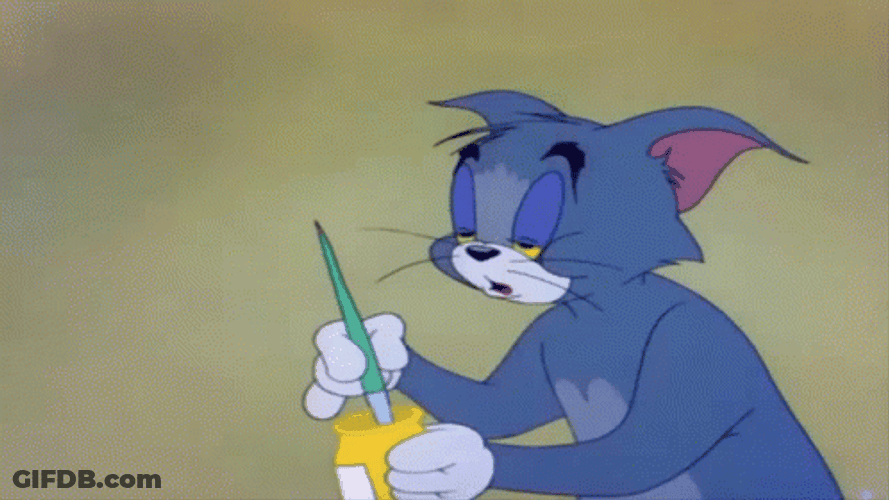 Tom Cat Painting Circles On Eyelids GIF