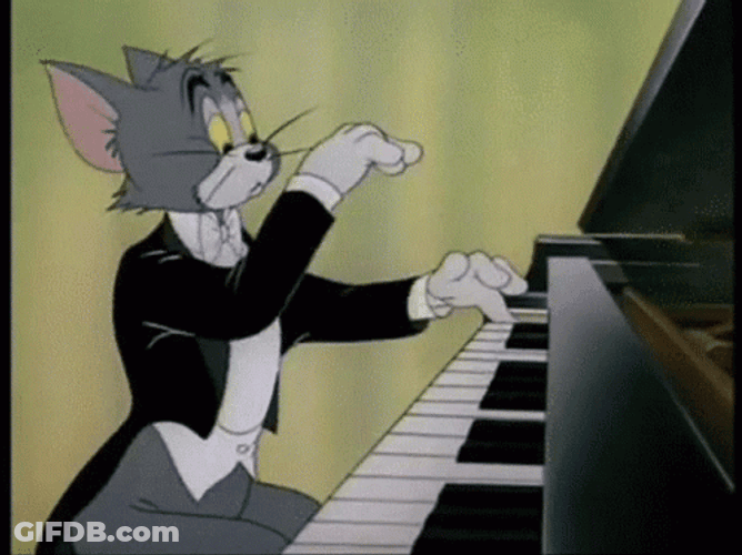 Tom Cat Playing Piano GIF
