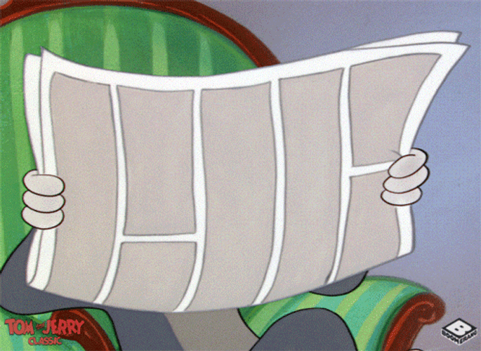 Tom Cat Putting Newspaper Down GIF