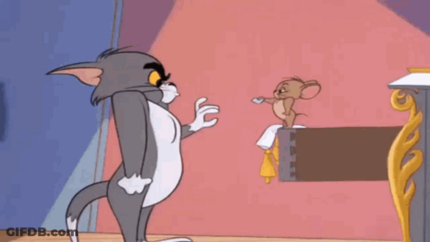 Tom Cat Slapping Jerry Mouse GIF