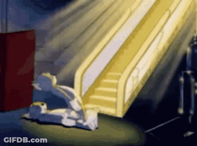 Tom Cat Soul On Escalator GIF