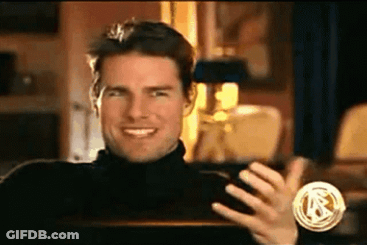 Tom Cruise Cracking Up Interview GIF