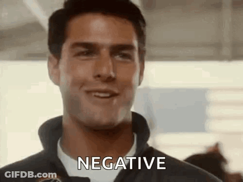 Tom Cruise Smiling Saying Negative GIF