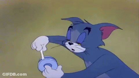 Tom From The Cartoon Tom And Jerry Is Playing With A Toy . GIF