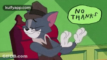 Tom From Tom And Jerry Sitting Crossed Arms No Thanks Sign GIF