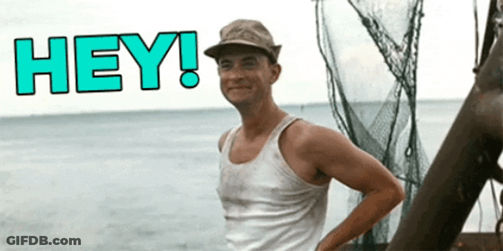 Tom Hanks Of Forrest Gump Waving Hey GIF