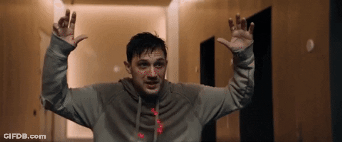 Tom Hardy Transforming To Venom GIF