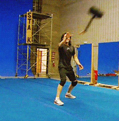 Tom Hiddleston Holding A Hammer GIF