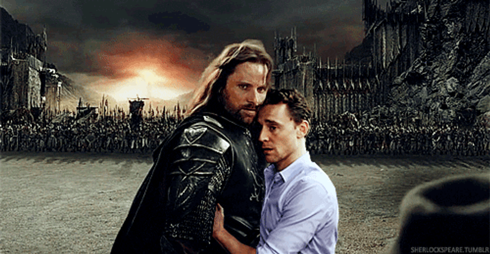 Tom Hiddleston Hugging An Actor GIF