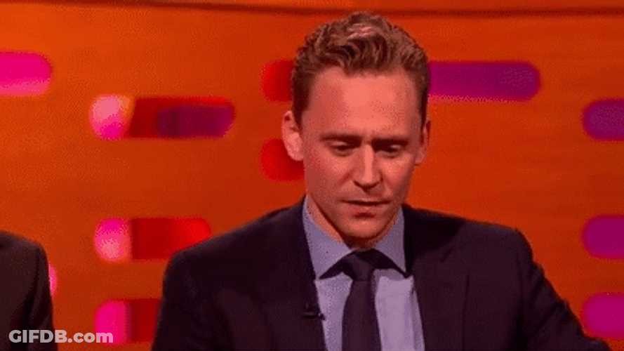 Tom Hiddleston Startle On Television GIF