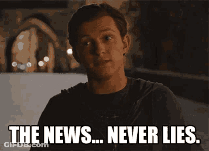 Tom Holland News Never Lies GIF