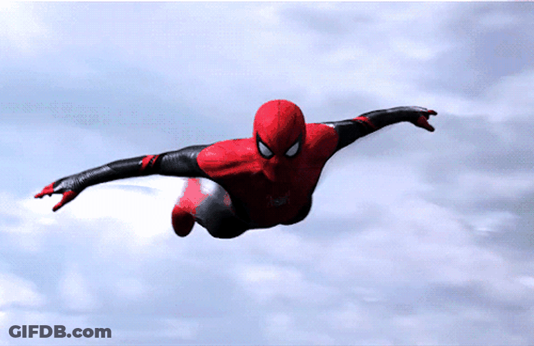 Tom Holland Spider-Man Flying GIF