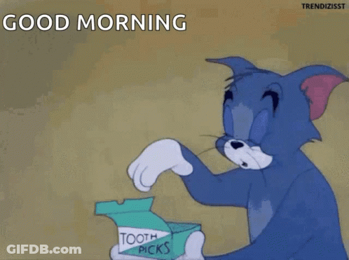 Tom Looking Through Magnifying Glass Saying Good Morning GIF