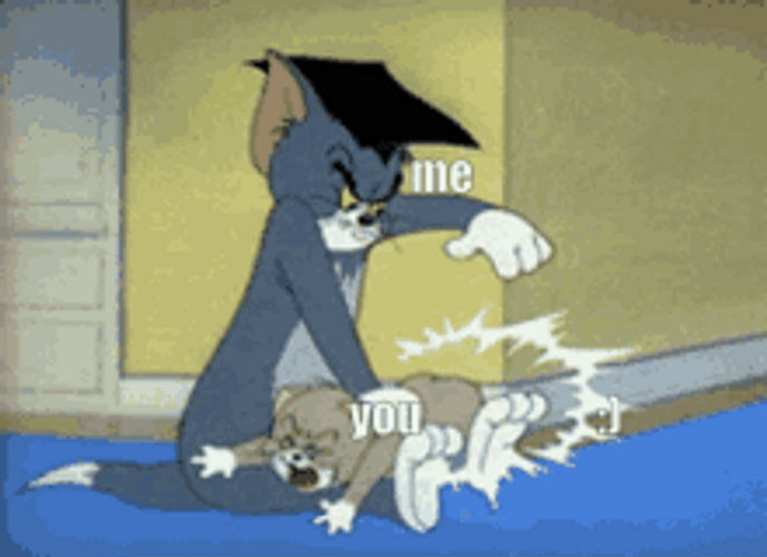 Tom Slapping Kitten GIF